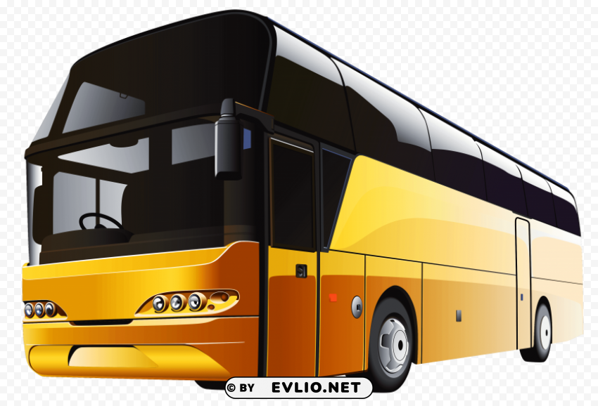 yellow bus Isolated Subject with Clear PNG Background