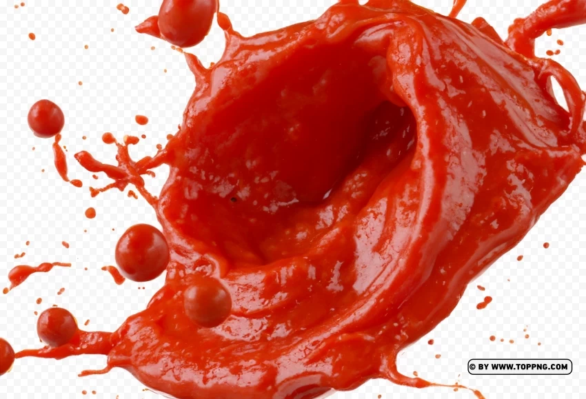 Red Tomato Sauce Splash High Quality Transparent PNG Image Isolated with Clear Background