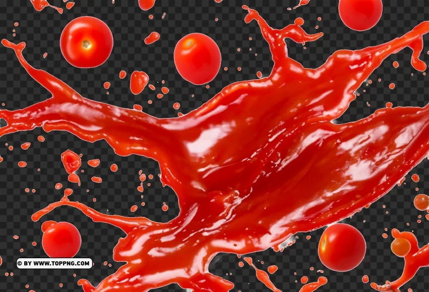 Tomato Sauce Spill with High Quality PNG Image Isolated with Transparent Clarity