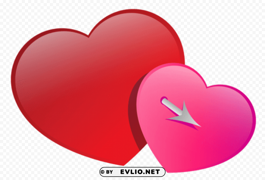 valentines pink and red heartspicture Transparent Background Isolated PNG Character