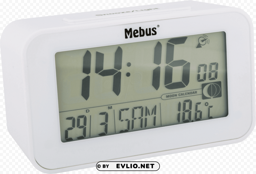 mebus funkwecker mit thermometer weiß Isolated Character in Clear Transparent PNG PNG transparent with Clear Background ID dcd935a5