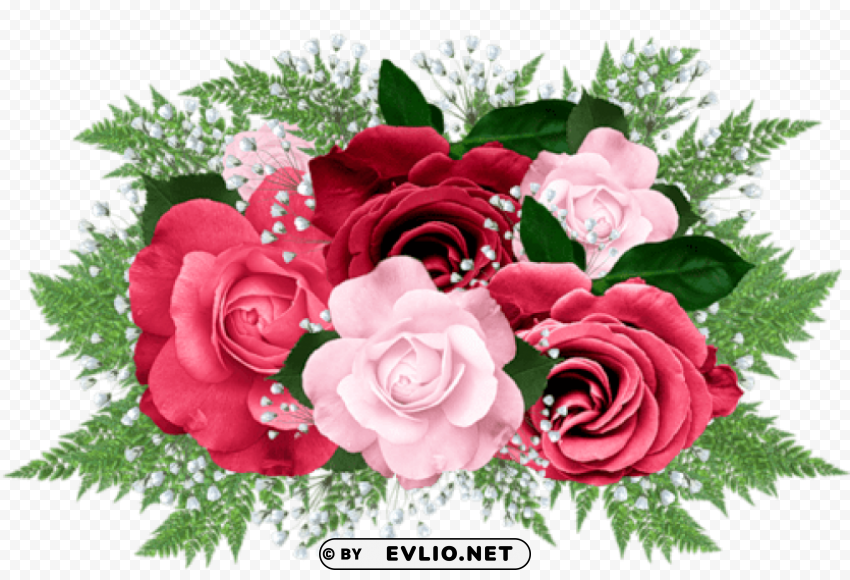 Pink And Red Rose Bouquet Free PNG Images With Alpha Transparency Compilation