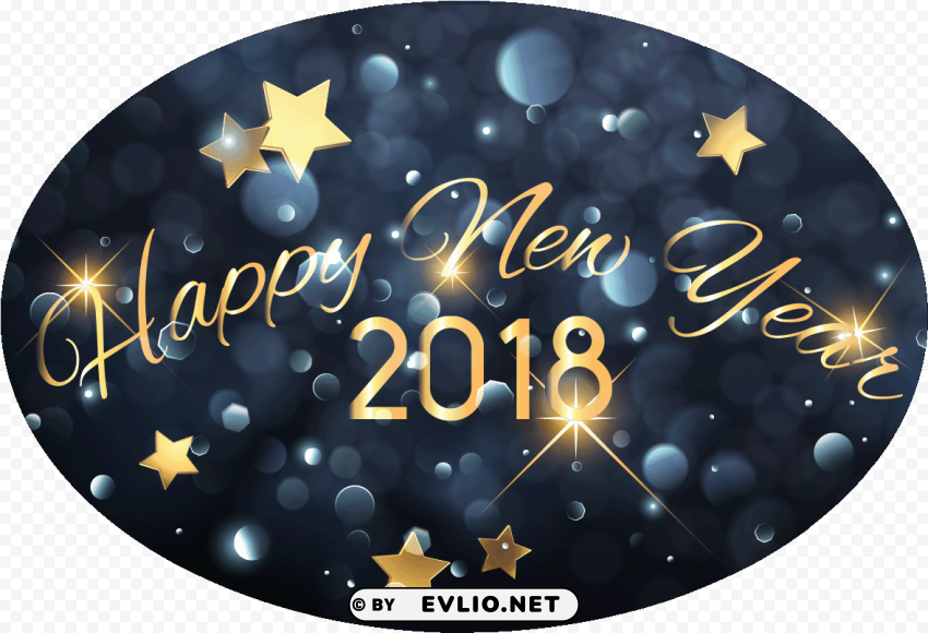 sticker happy new year 2018 festif ambiance sticker - bonne annee 2018 Transparent Background Isolated PNG Illustration