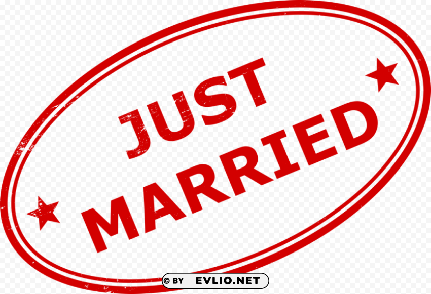 Just Married Stamp PNG free download transparent background