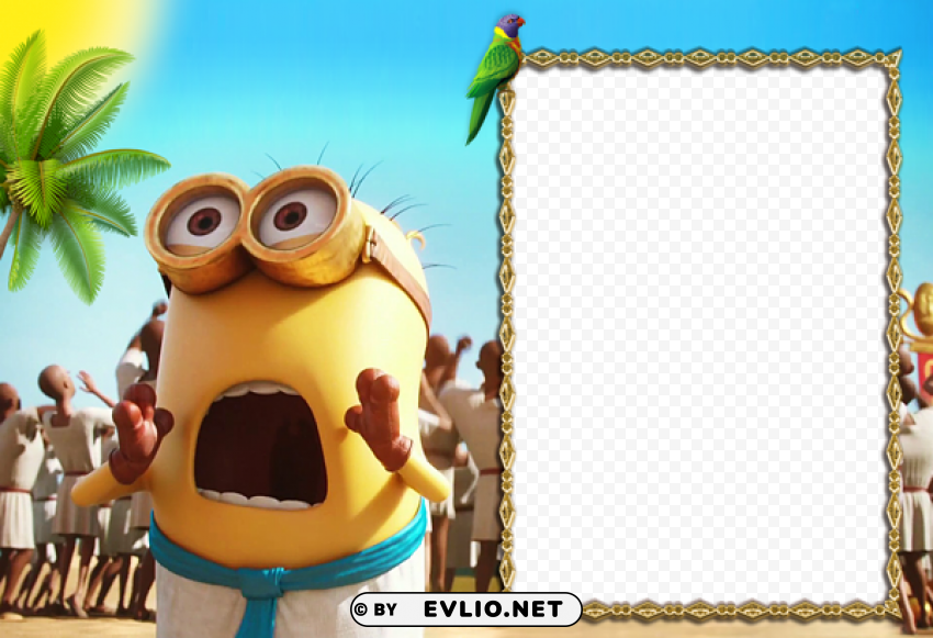 minions 2015 kids frame PNG free download transparent background
