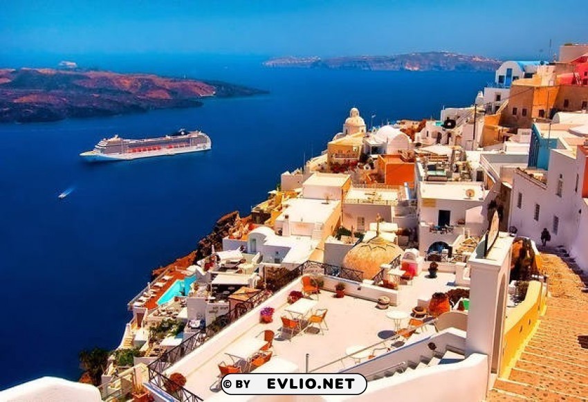 santorini greece wallpaper Transparent PNG stock photos