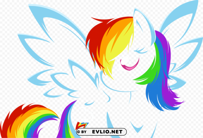 white rainbow dash PNG with transparent background for free