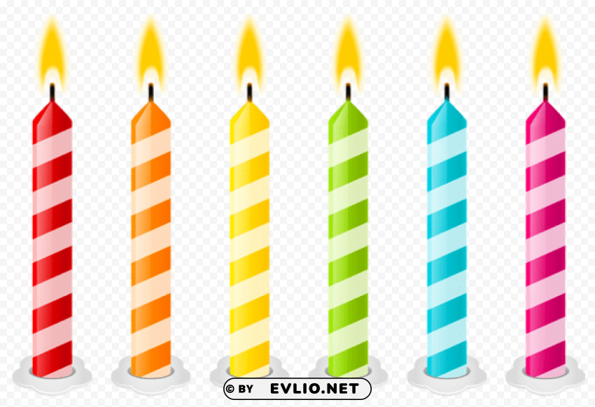 birthday candles vector ClearCut Background Isolated PNG Design