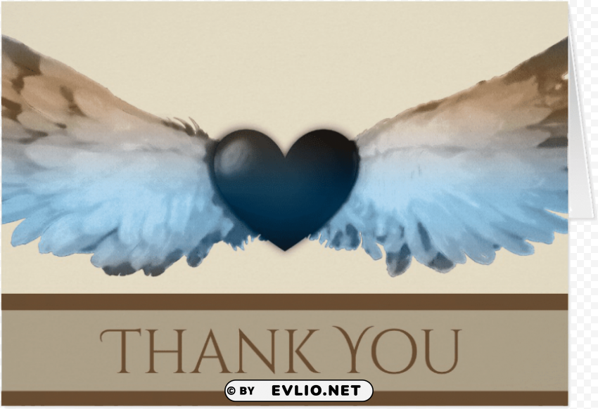 heart thank you note card Transparent Background PNG Isolated Character