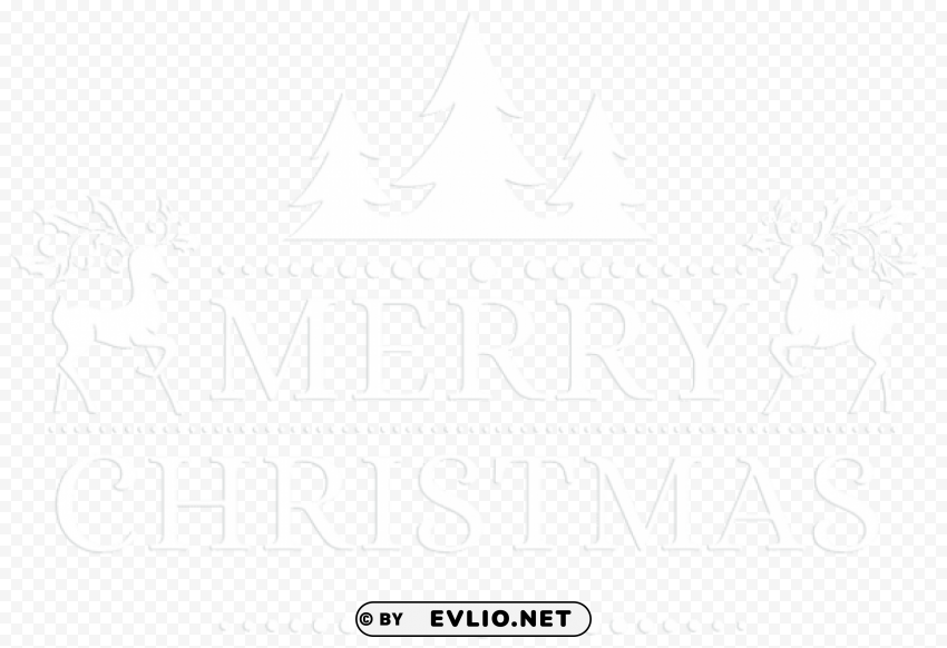 Merry Christmas White PNG For Design