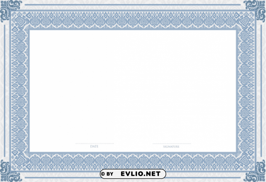 empty certificate template Isolated PNG Object with Clear Background