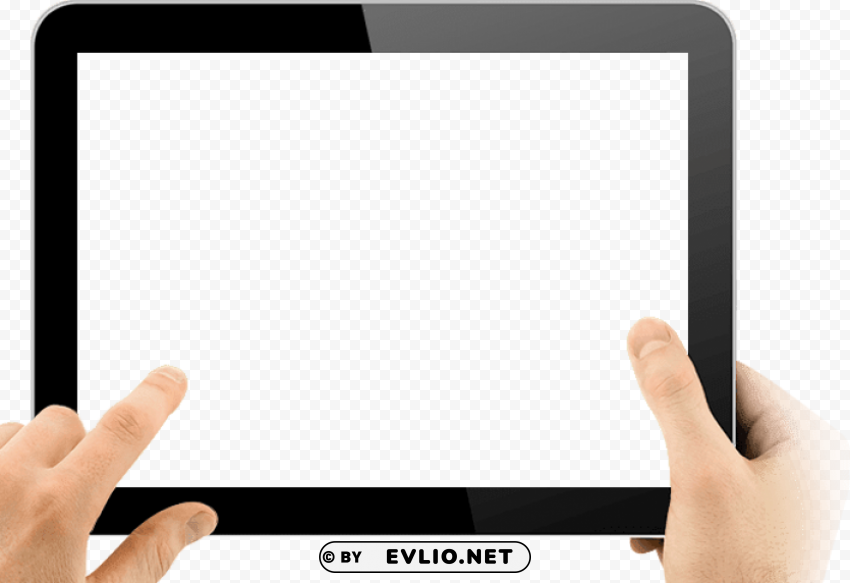 two hands holding empty tablet PNG art