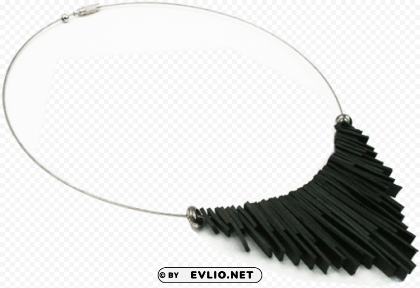 upcycled bike jewellery black ethnic necklace made Isolated Character in Transparent PNG Format