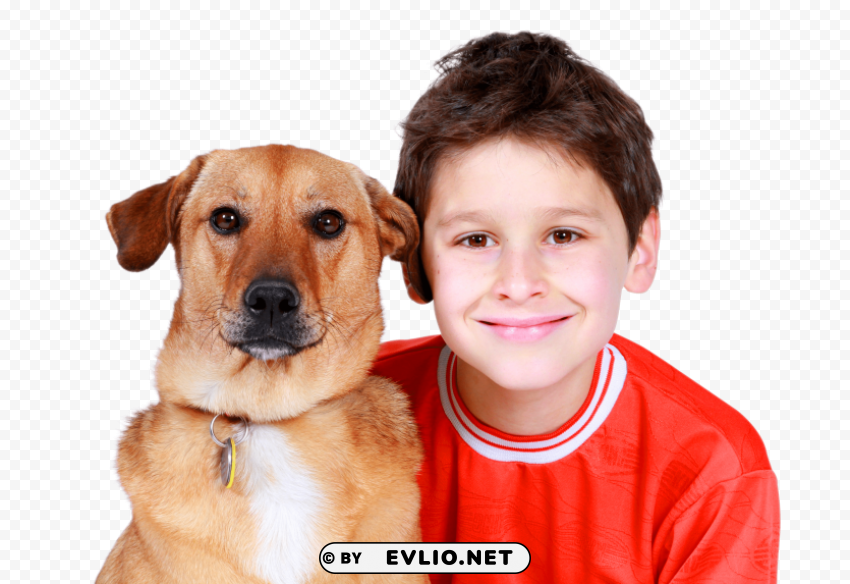 boy and dog ClearCut Background PNG Isolated Subject
