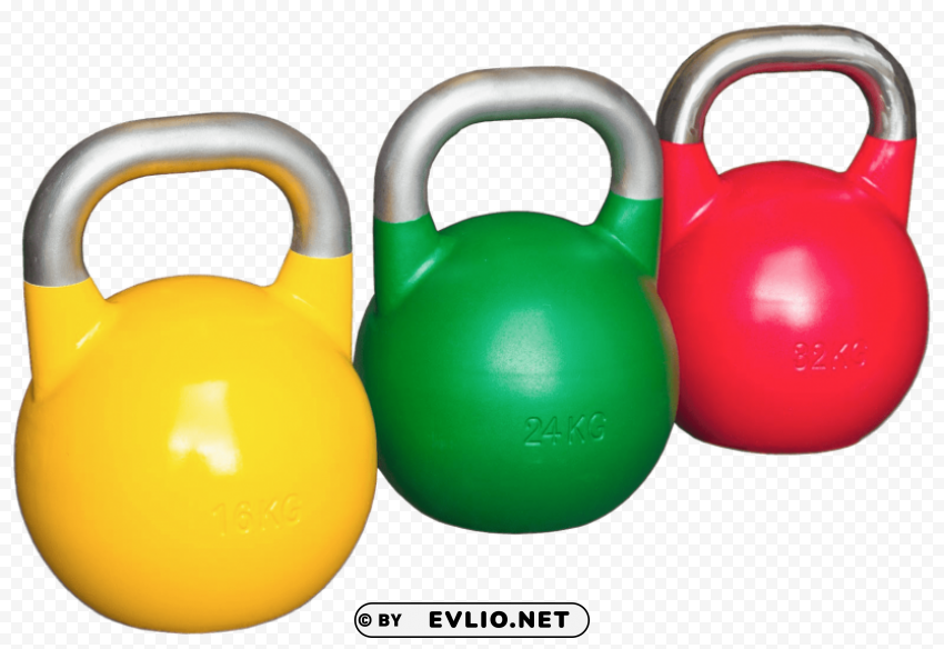 PNG image of coloured kettlebells PNG for social media with a clear background - Image ID 03162ff8