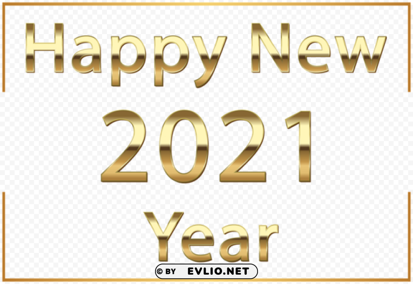 happy new year 2021 gold PNG Graphic with Clear Background Isolation
