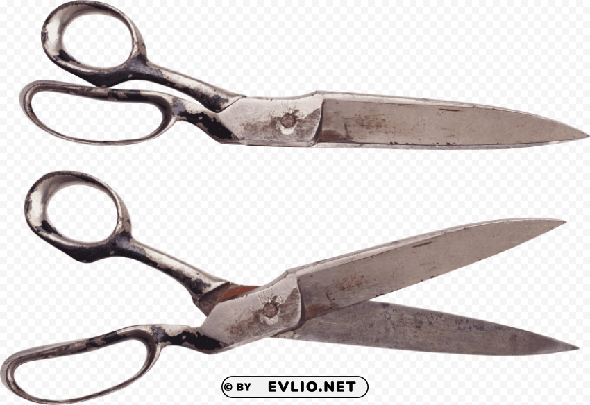 pair of vintage scissors PNG without background