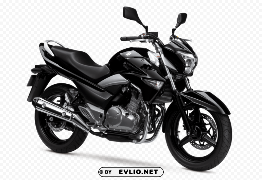 black suzuki motorcycle sideview PNG files with no backdrop required