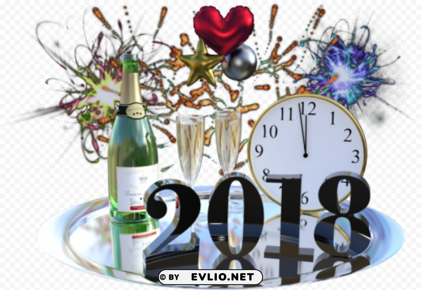 happy new year 2018 PNG Image with Isolated Graphic Element PNG transparent with Clear Background ID b7ff3bd1
