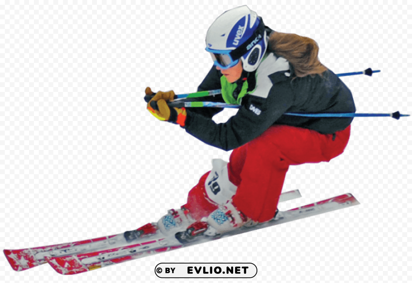 skiing ClearCut Background Isolated PNG Art