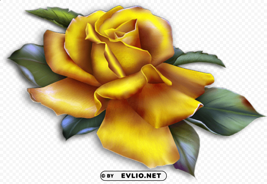 PNG image of beautiful yellow rose Transparent design PNG with a clear background - Image ID 059fbde8