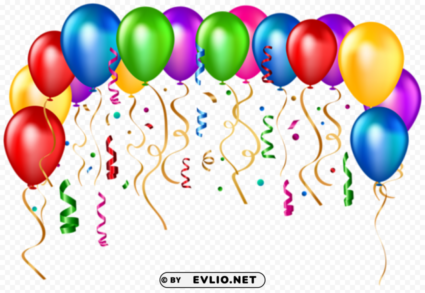 birthday party balloons PNG with transparent background for free