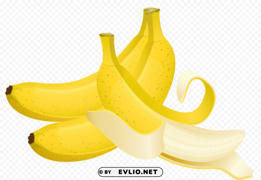 large painted bananas Clean Background Isolated PNG Design