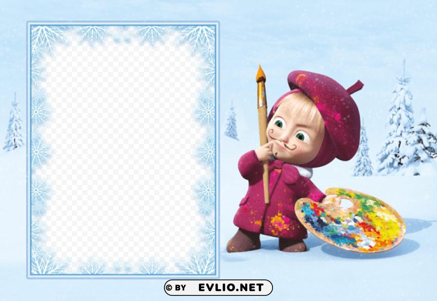 masha and the bear kids snowyframe High-definition transparent PNG