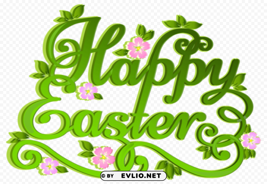 green happy easter Transparent Background Isolation of PNG