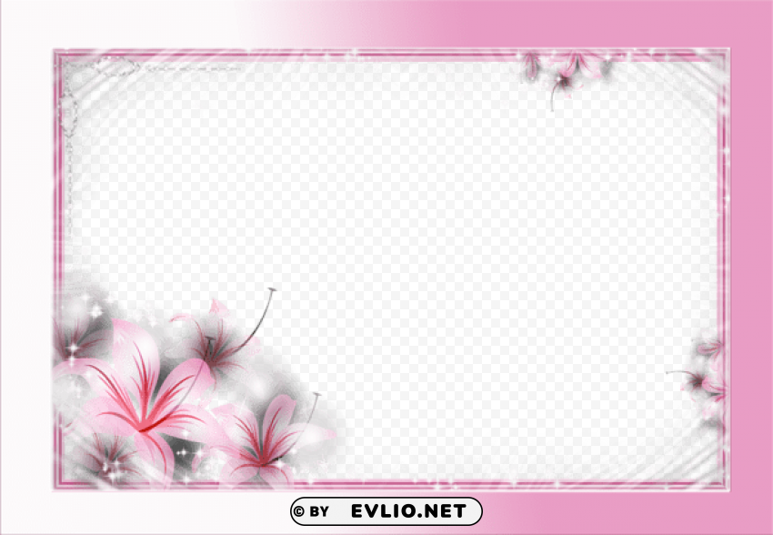 beautiful delicate pink frame with flowers PNG transparent images bulk
