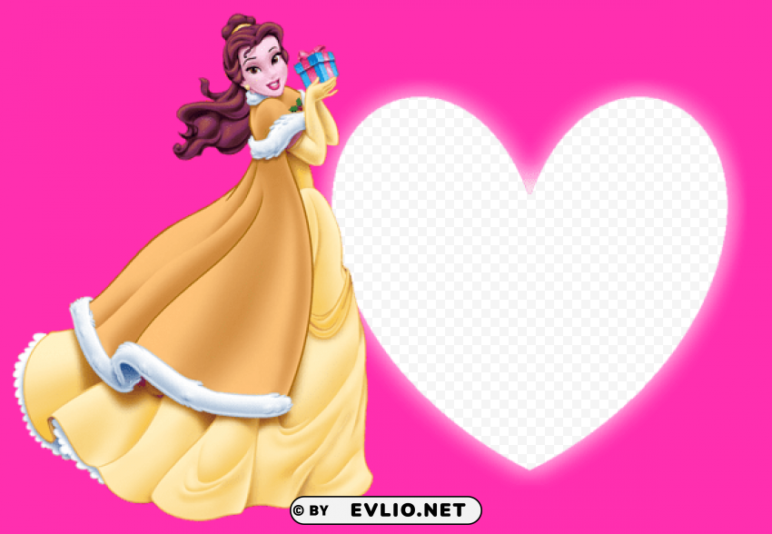  kids heart frame with princess Isolated Item on Transparent PNG Format