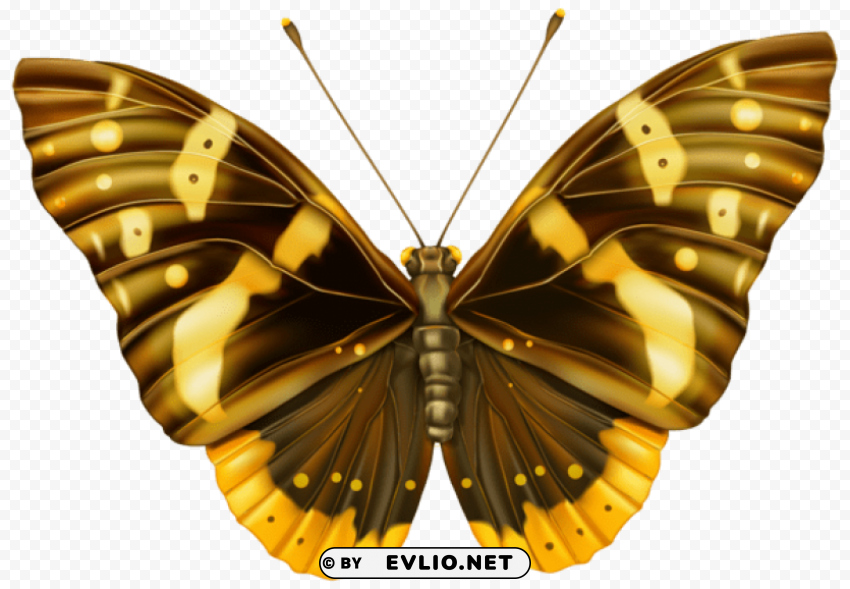 brown and yellow butterfly HighQuality Transparent PNG Isolated Graphic Design