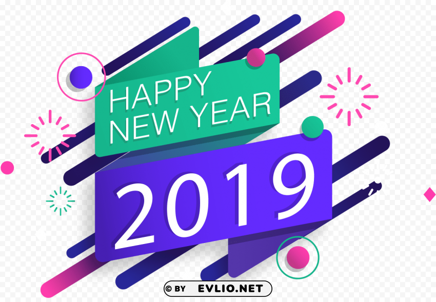 download - happy new year 2019 vector Isolated Graphic in Transparent PNG Format