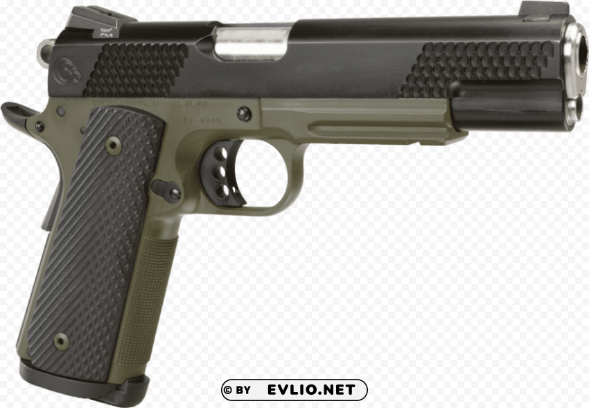 gun greenish Isolated Character on Transparent PNG