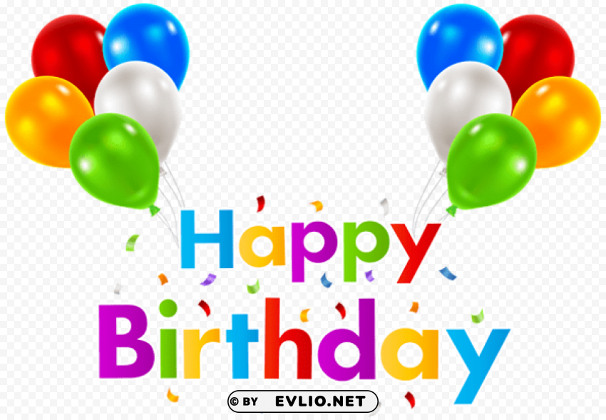 happy birthday with balloons transparent PNG Image Isolated with HighQuality Clarity
