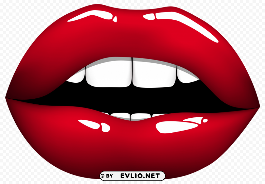 red lips Isolated Artwork on Transparent Background