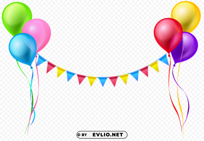 streamer and balloons Background-less PNGs