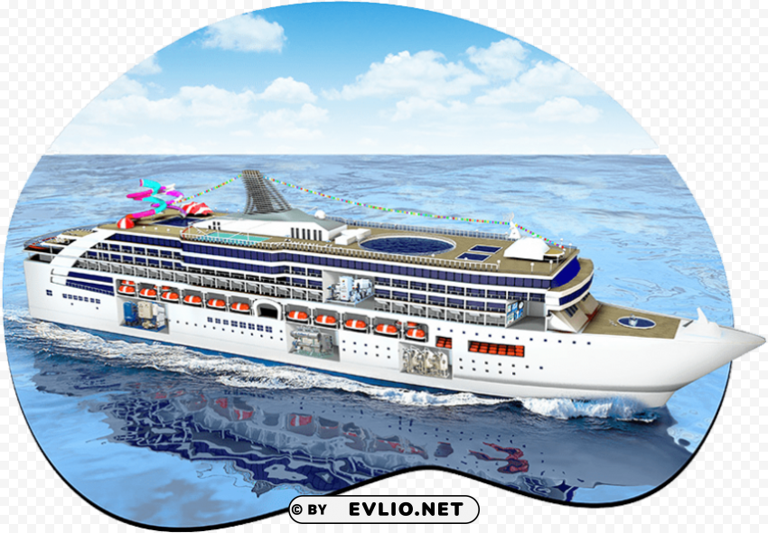 cruise ship in water Isolated Artwork in HighResolution PNG