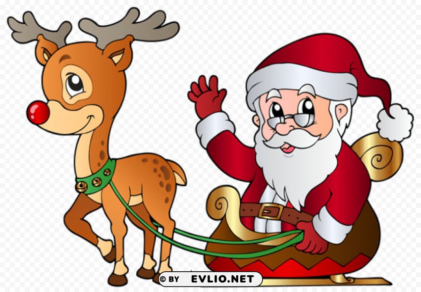 santa and rudolph Transparent background PNG images selection