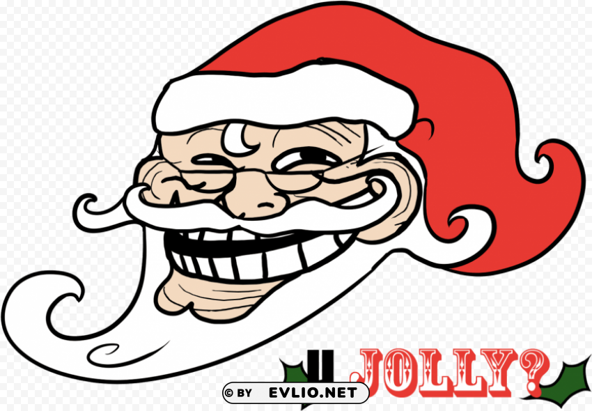santa claus troll face High-quality transparent PNG images