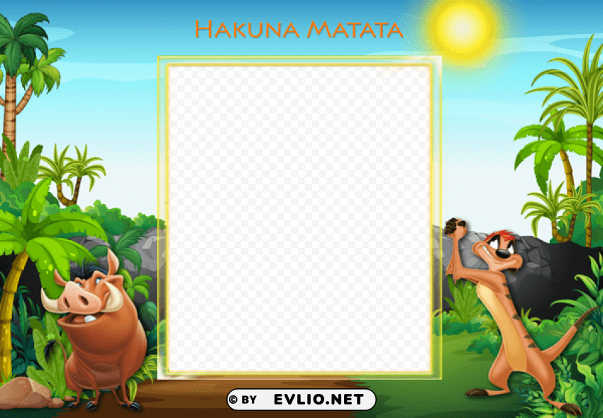 timon and pumbaakids frame Isolated Object on Transparent Background in PNG