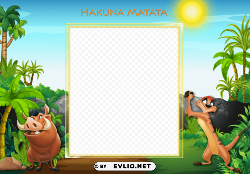 Timon And Pumbaakids Frame Isolated Object On Transparent Background In PNG