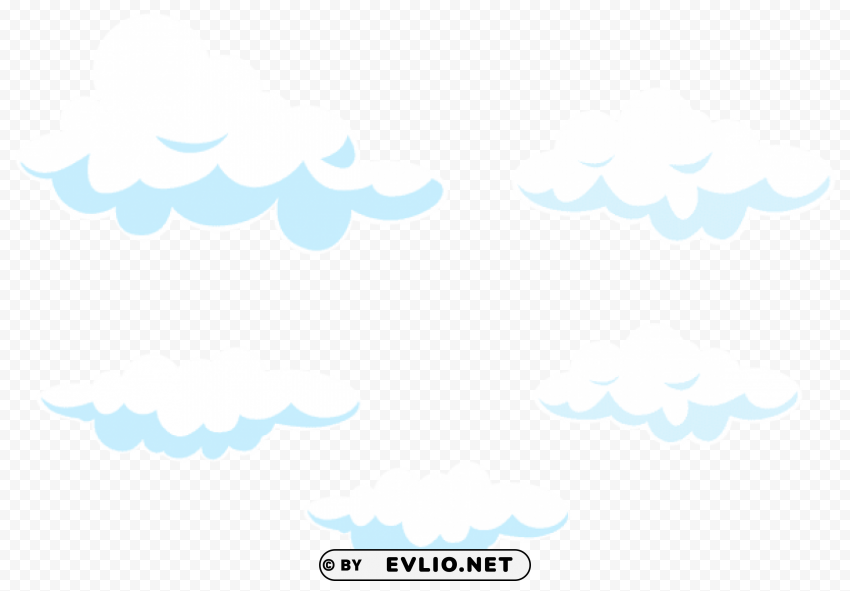cartoon clouds set transparent Clear Background PNG Isolated Illustration