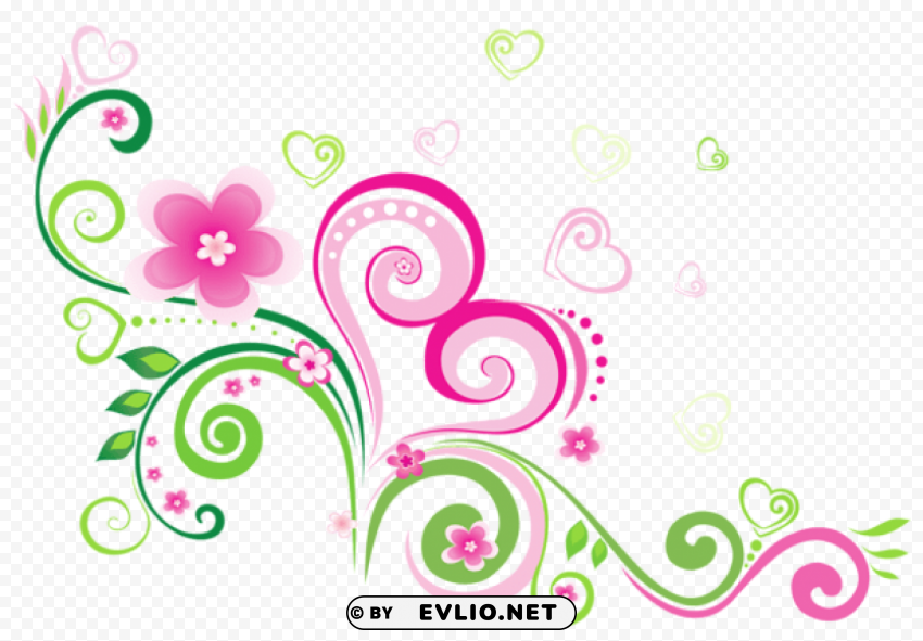 transparent pink and green decoration PNG Image with Isolated Subject