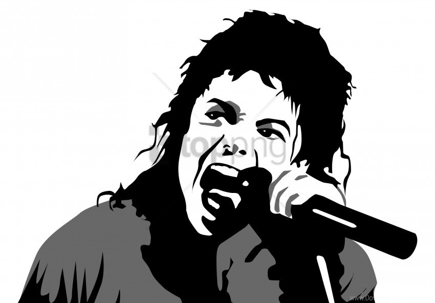 face legendary michael jackson microphone singer vector graphics wallpaper PNG high resolution free