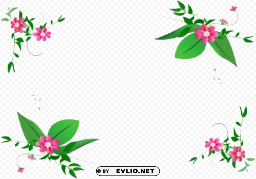 Flowers Borders Isolated Object With Transparent Background PNG