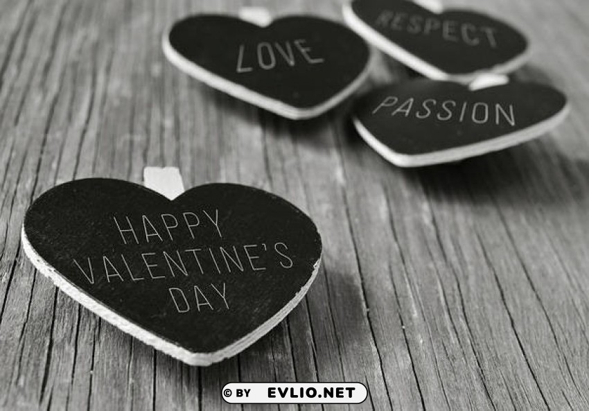 happy valentine's daywith hearts PNG for educational projects