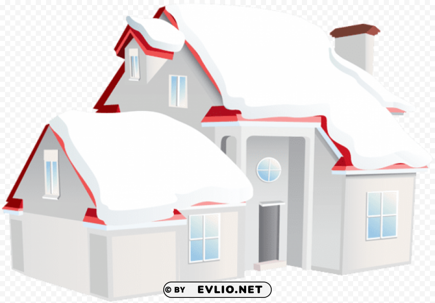 house winter ClearCut Background PNG Isolated Item