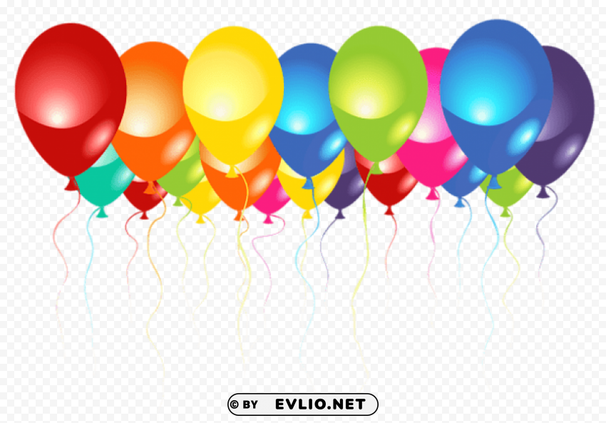  balloons PNG Image Isolated on Transparent Backdrop
