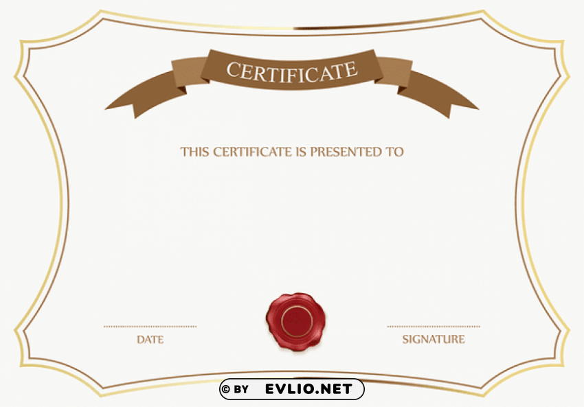 white and brown certificate template PNG Image with Isolated Graphic
